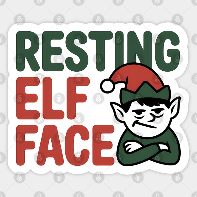 Resting Elf Face Funny Christmas Sticker by Emmanuel's Store 4